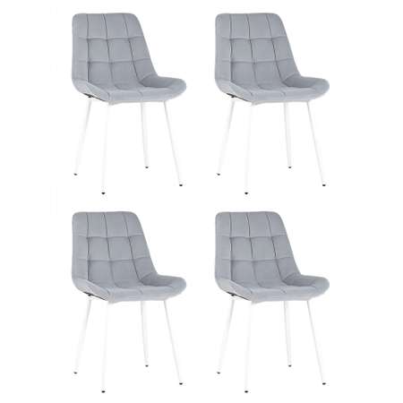 Комплект стульев Stool Group для кухни 4 шт Флекс светло-серый белые ножки