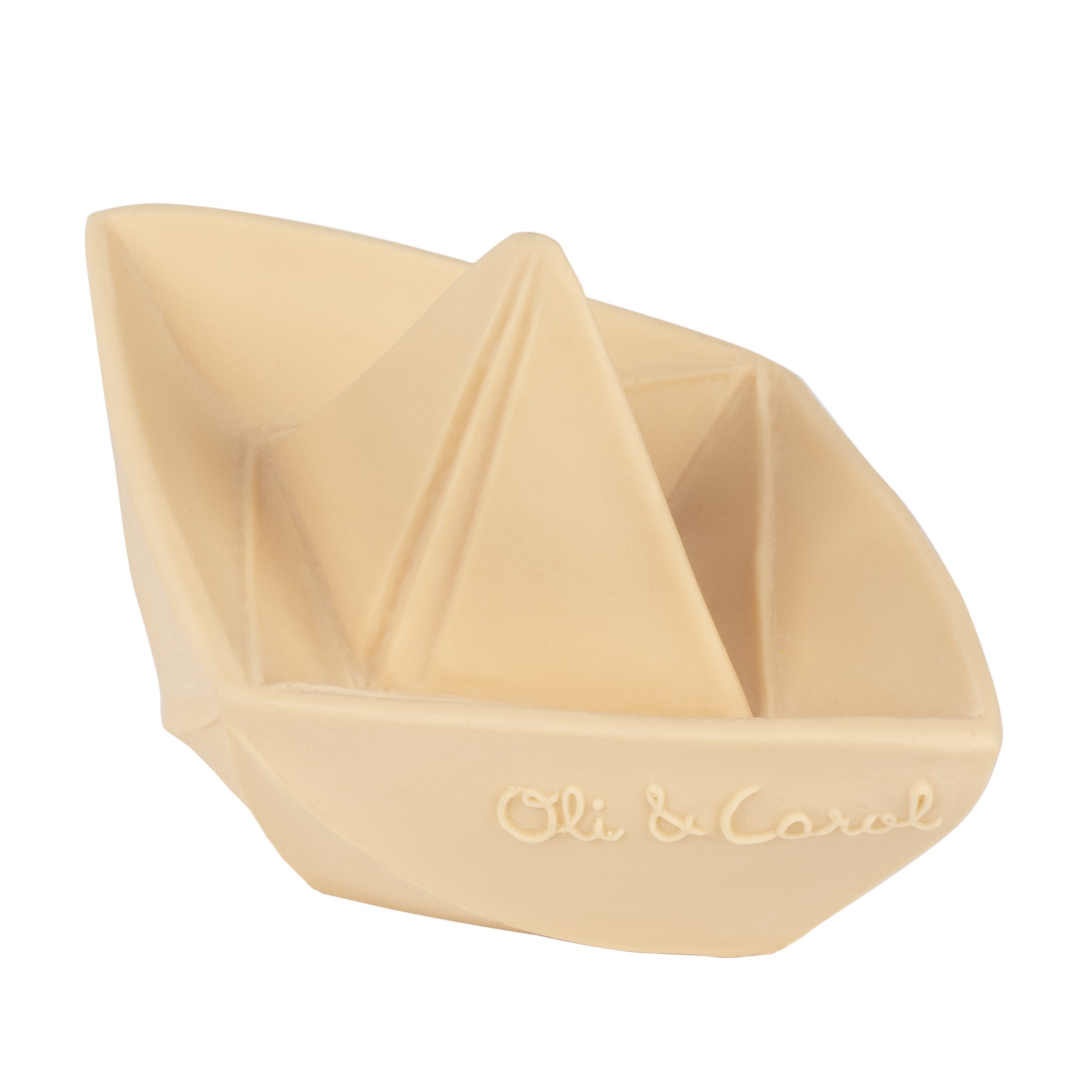 Прорезыватель грызунок OLI and CAROL Origami Boat Nude из натурального каучука - фото 1