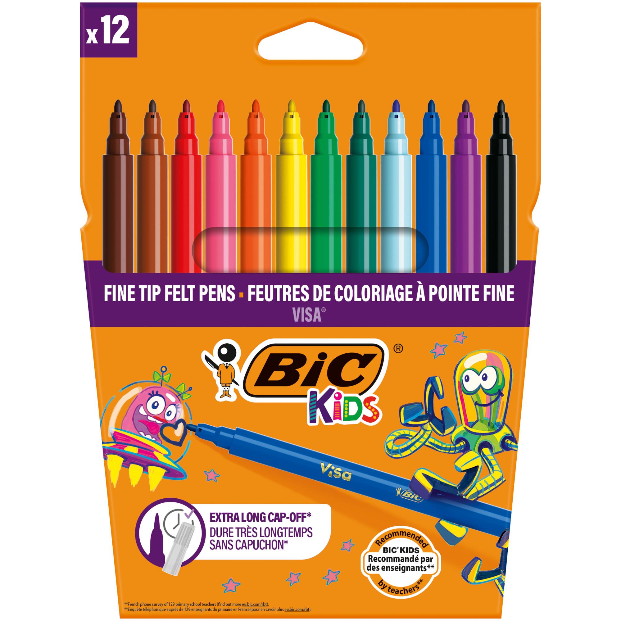 Фломастеры BIC Kids Visa 12 цв - фото 1