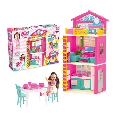 Дом для куклы DEDE Lolas house 3 floors с куклой и аксессуарами 03662