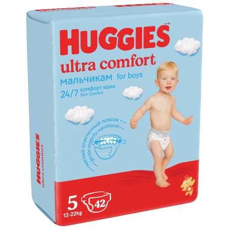 Подгузники Huggies Ultra Comfort для мальчиков 5 12-22кг 42 шт