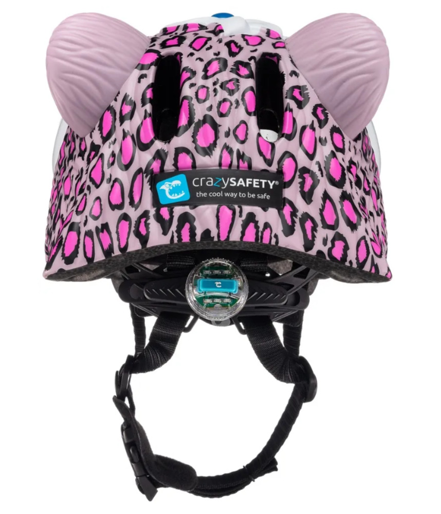 Шлем защитный Crazy Safety Pink Leopard с механизмом регулировки размера 49-55 см - фото 2