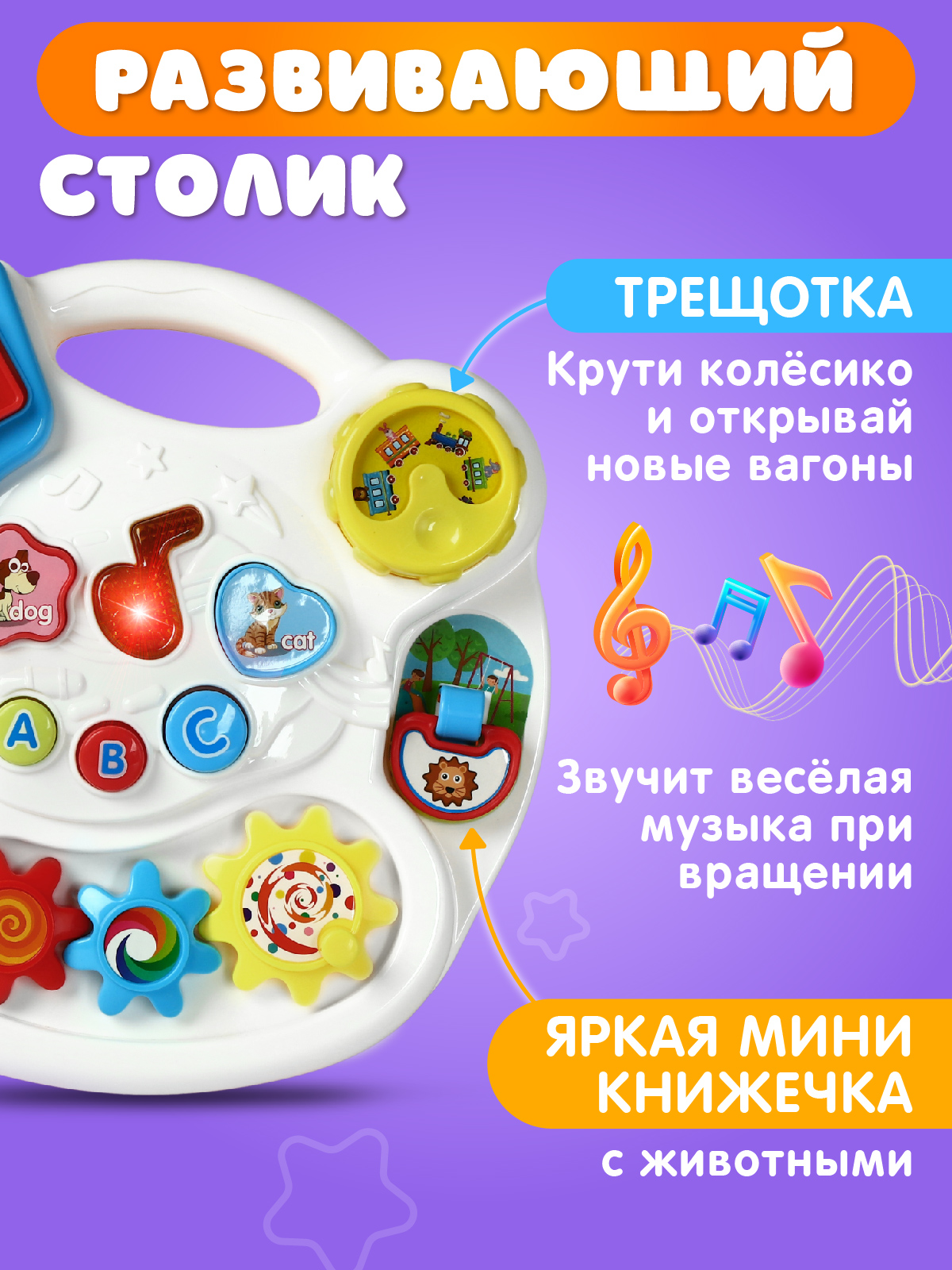 Игрушка развивающая ДЖАМБО Музыкальный столик бизиборд - фото 3