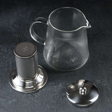 Чайник Sima-Land стеклянный заварочный с металлическим ситом «Грании» 1 л