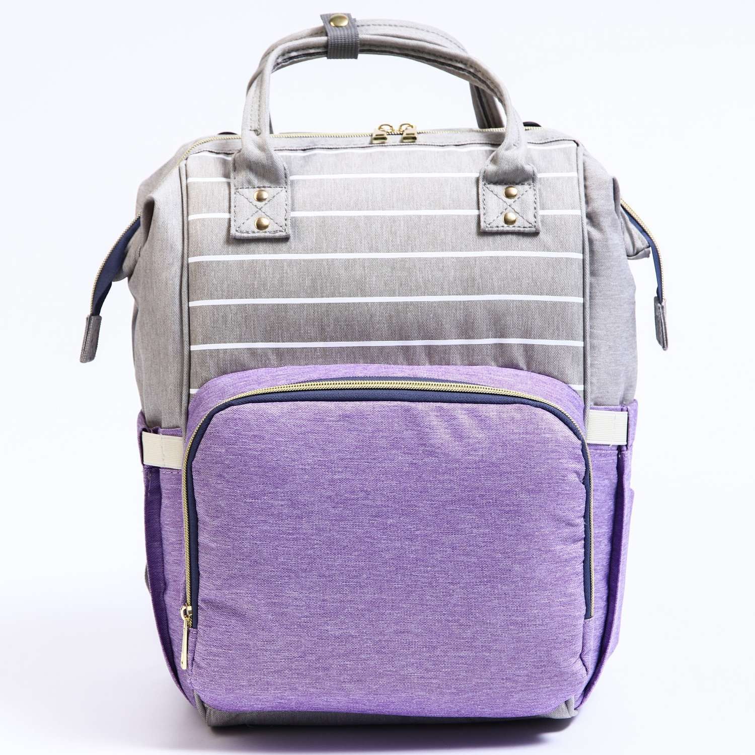 Сумка-рюкзак Sima-Land для хранения вещей малыша цвет серый/фиолетовый - фото 4