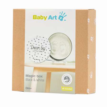 Набор для создания отпечатка Baby Art Для отпечатка ручки ножки Мэджик бокс круглая черно-белая