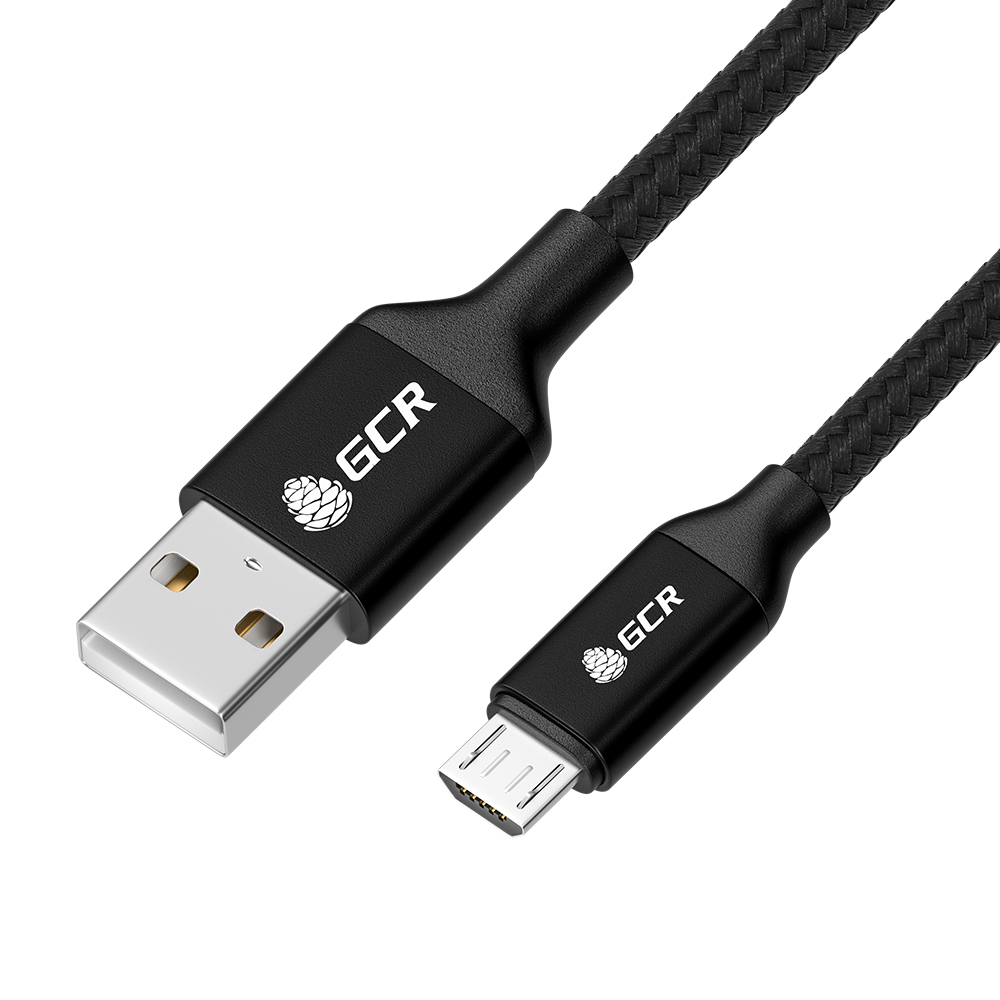 Кабель USB GCR 1.5m MicroUSB быстрая зарядка в черной нейлоновой оплетке GCR-52476 - фото 3