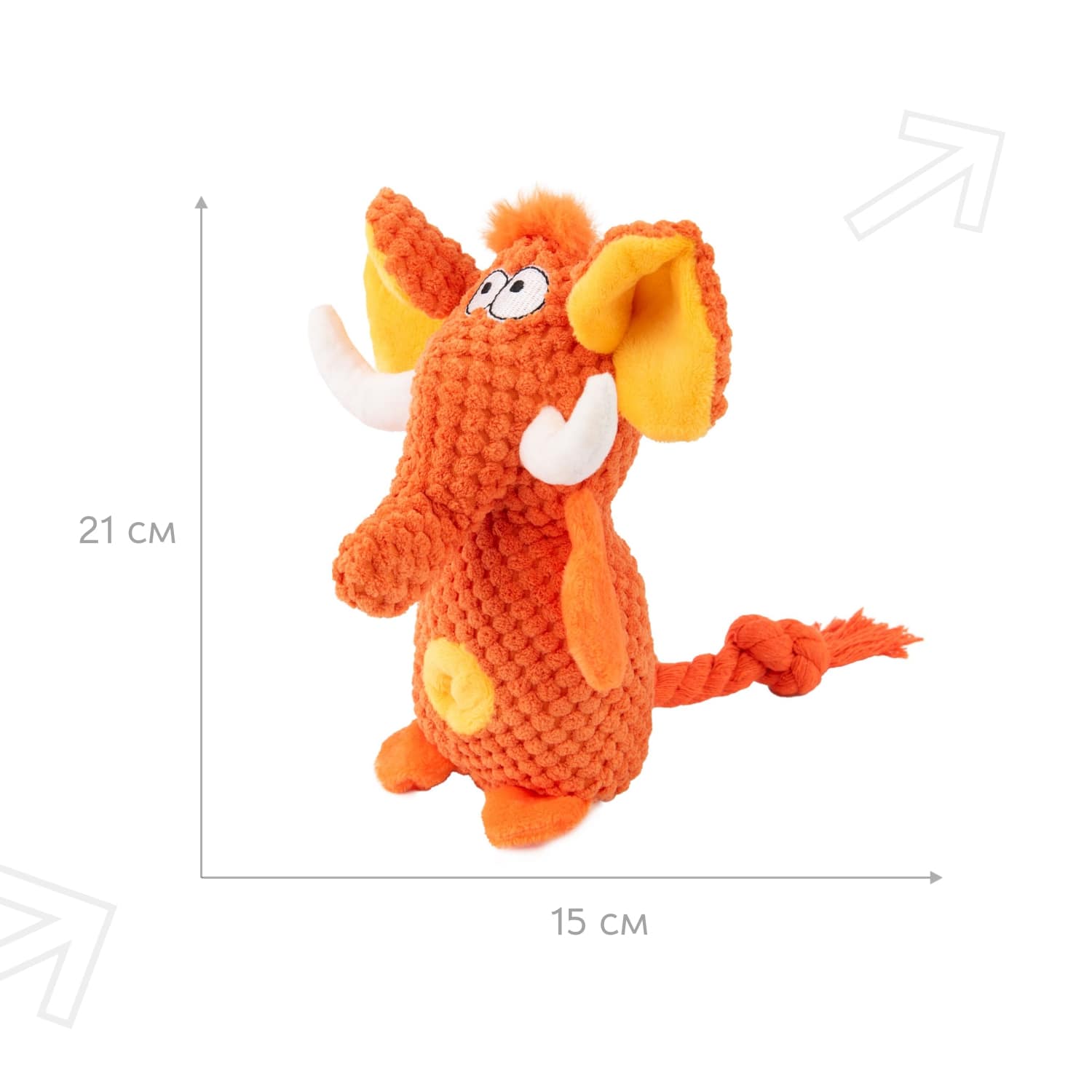 Игрушка для собак Mr.Kranch Слон 21*15см оранжевый - фото 8