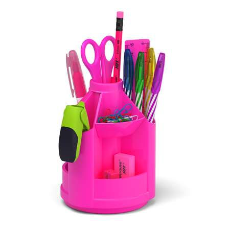 Набор настольный ERICH KRAUSE Mini Desk Neon Solid вращающийся розовый
