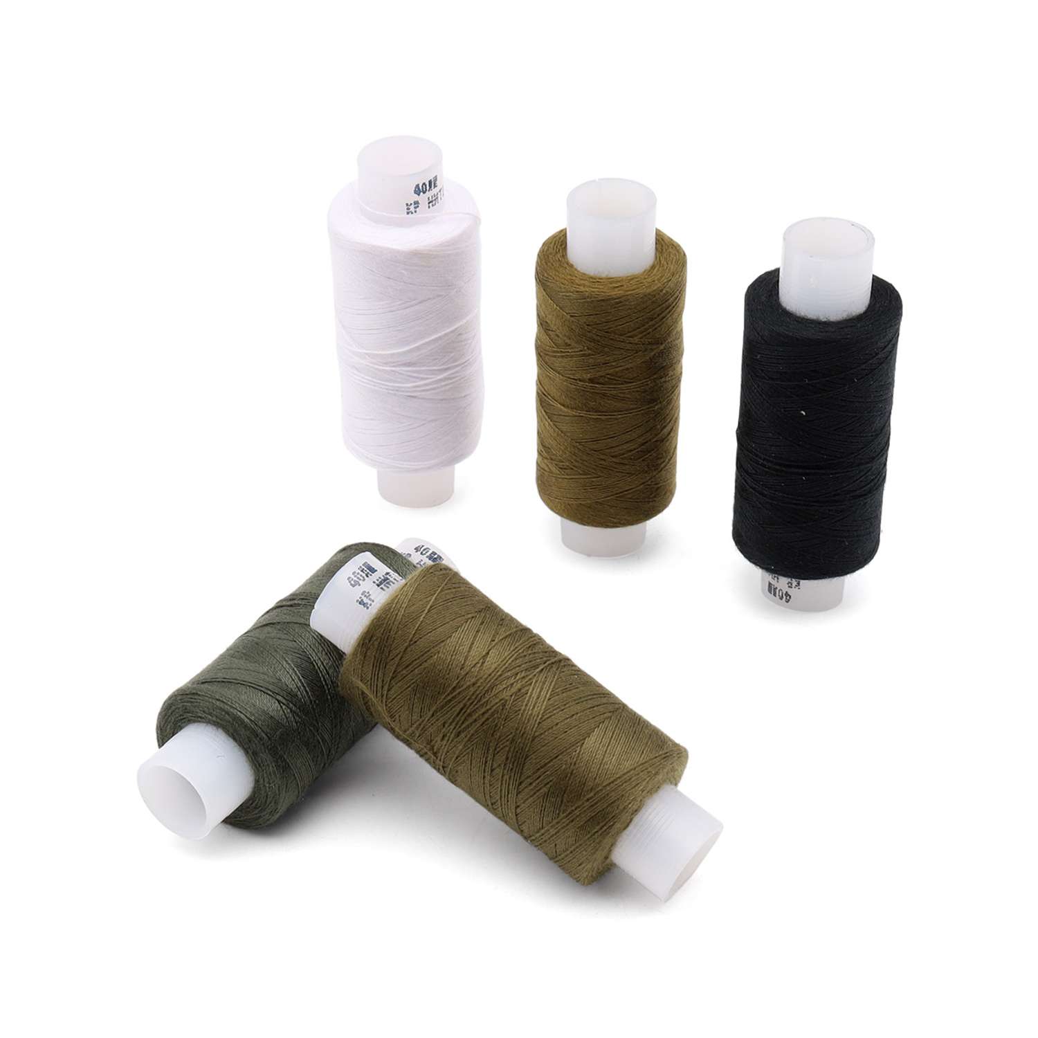 Набор ниток Astra and Craft штапельные для шитья ткани легкой и средней плотности 40 ЛШ 200 м Ассорти 5 шт - фото 1