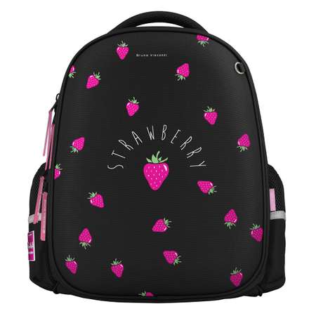 Рюкзак школьный Bruno Visconti черный с эргономичной спинкой Fruit Rain с сумкой-шоппер