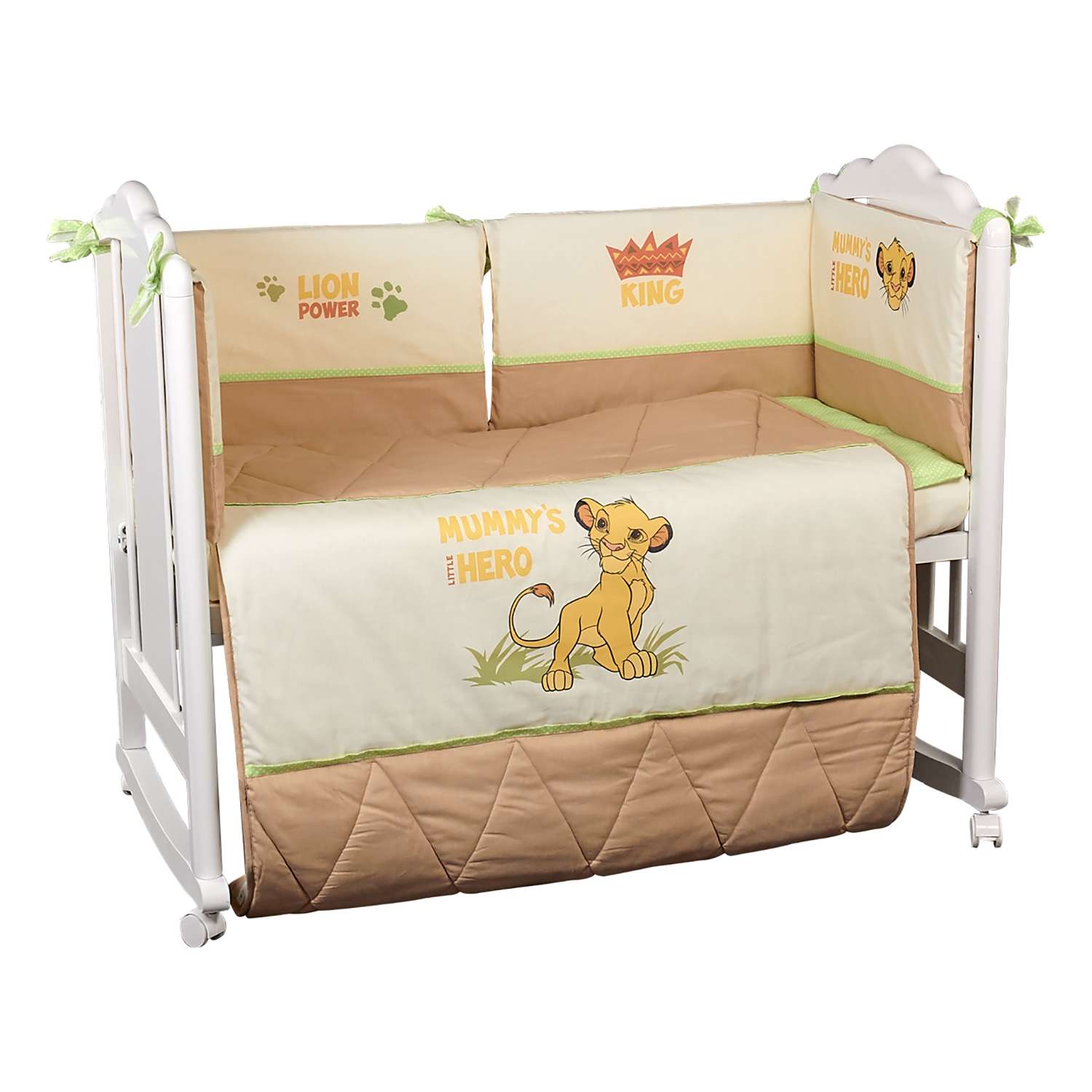 Комплект в кроватку Polini kids Disney baby Король Лев 5 предметов Макиато - фото 7
