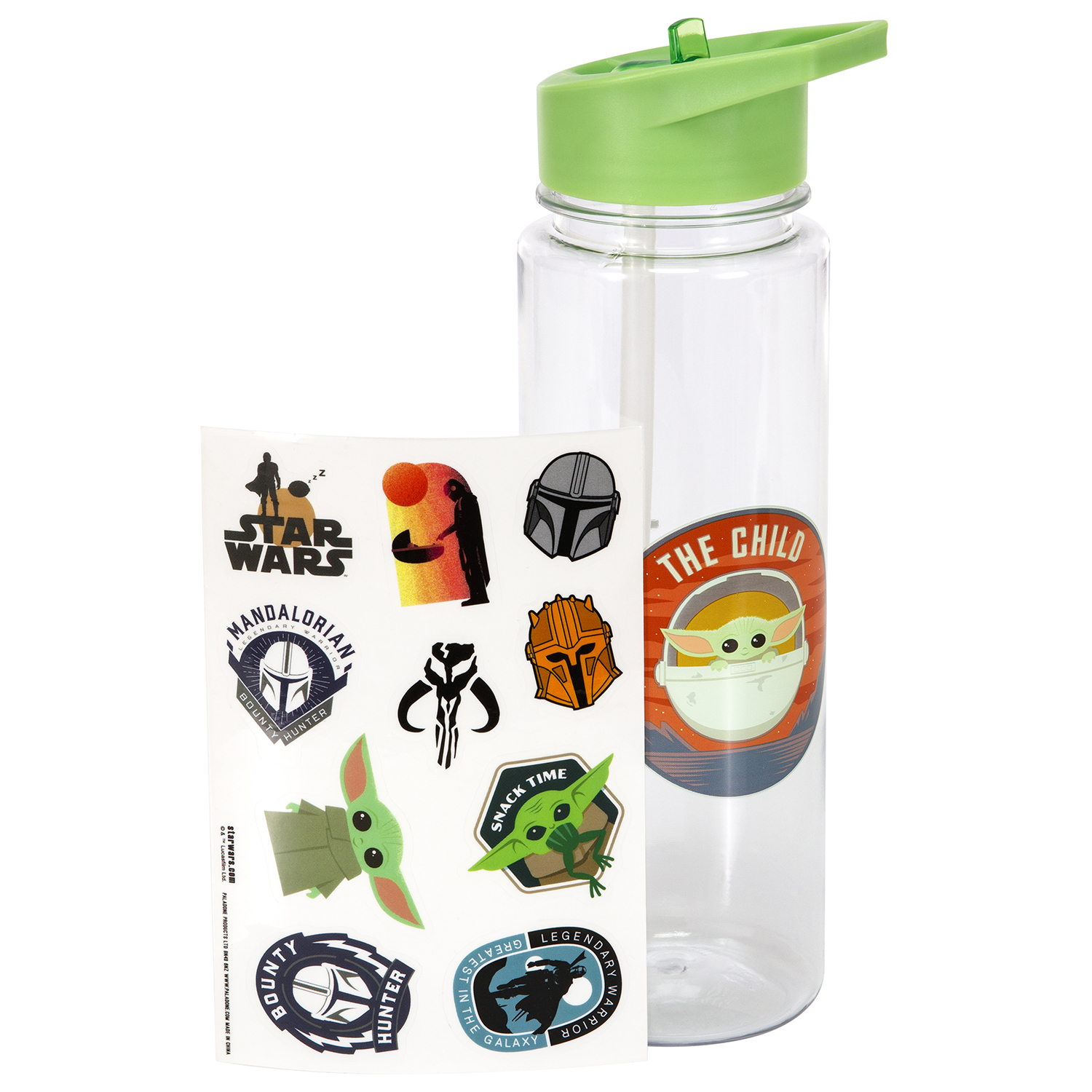 Бутылка PALADONE SW Mandalorian The Child Plastic Water Bottle with Stickers 650 ml - фото 1