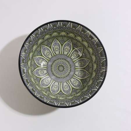 Салатник Доляна керамический «Мирсоле» 600 мл d=16 см цвет зелёный