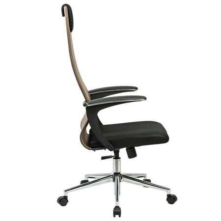 Кресло компьютерное Brabix игровое офисное на колесиках тканевое черное коричневое