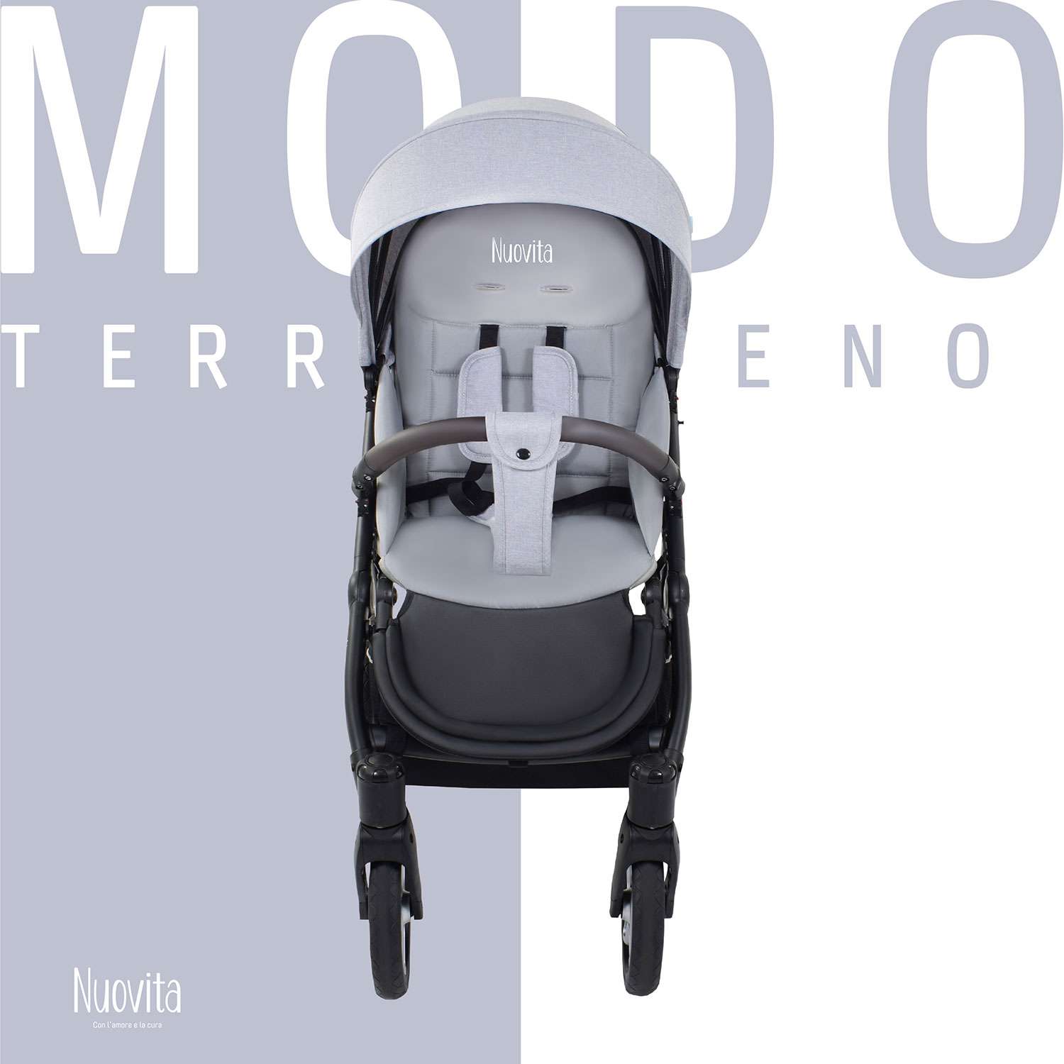 Коляска прогулочная Nuovita Modo Terreno Серый - фото 3
