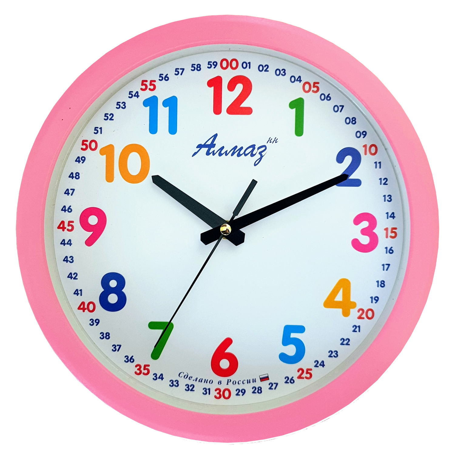 Часы АлмазНН настенные круглые розовые 22.5 см - фото 1