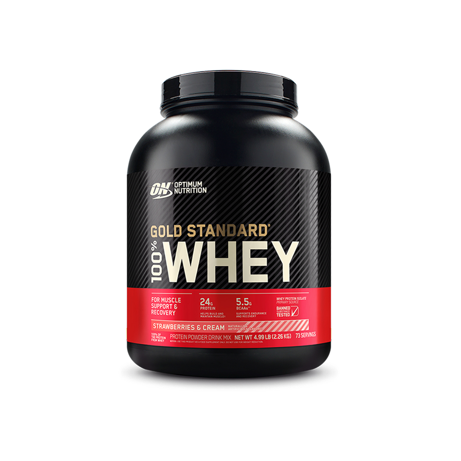 Протеин Optimum Nutrition Gold Standard 100% Whey 2260 г Клубника со сливками - фото 1