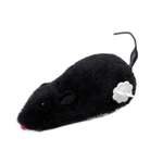 Мышь заводная Пижон меховая 12 см чёрная