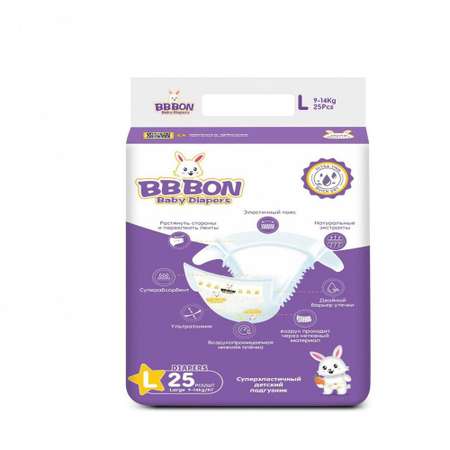 Подгузники детские BB BON Baby Diapers L 9-14 кг