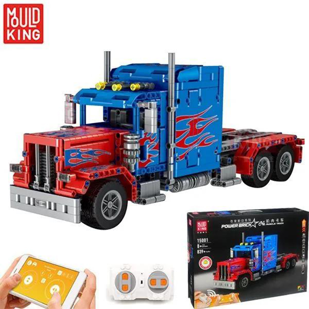 Конструктор Mould King Грузовик Peterbilt 389 Optimus Prime с ДУ и  моторизацией 839 деталей