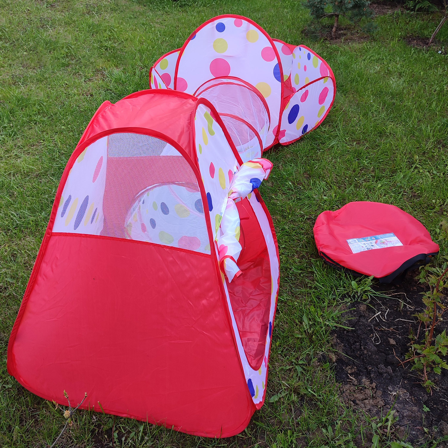 Игровая палатка DYVOMIR с сухим бассейном красная - фото 5
