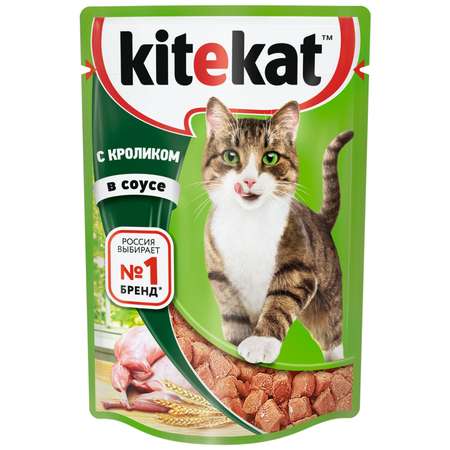 Корм влажный для кошек KiteKat 85г кролик в соусе пауч