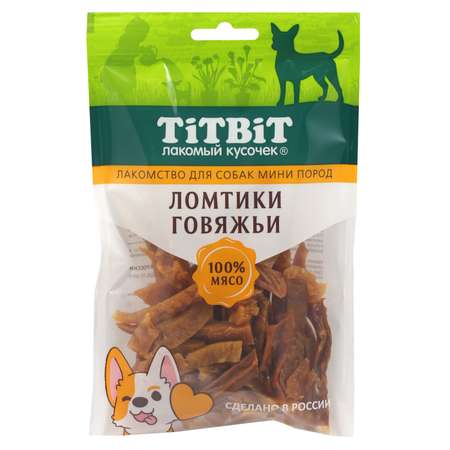 Лакомство для собак Tiibit 70г для мини пород ломтики говяжьи