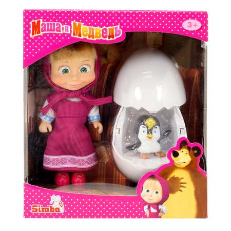Кукла Маша и Медведь с пингвиненком в яйце 9301003