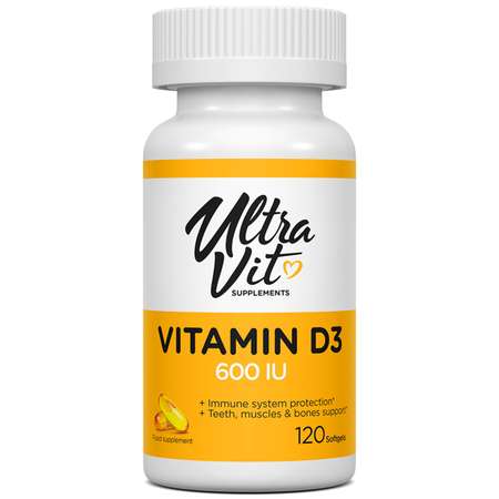Биологически активная добавка ULTRAVIT Сапплементс витамин D3 120капсул
