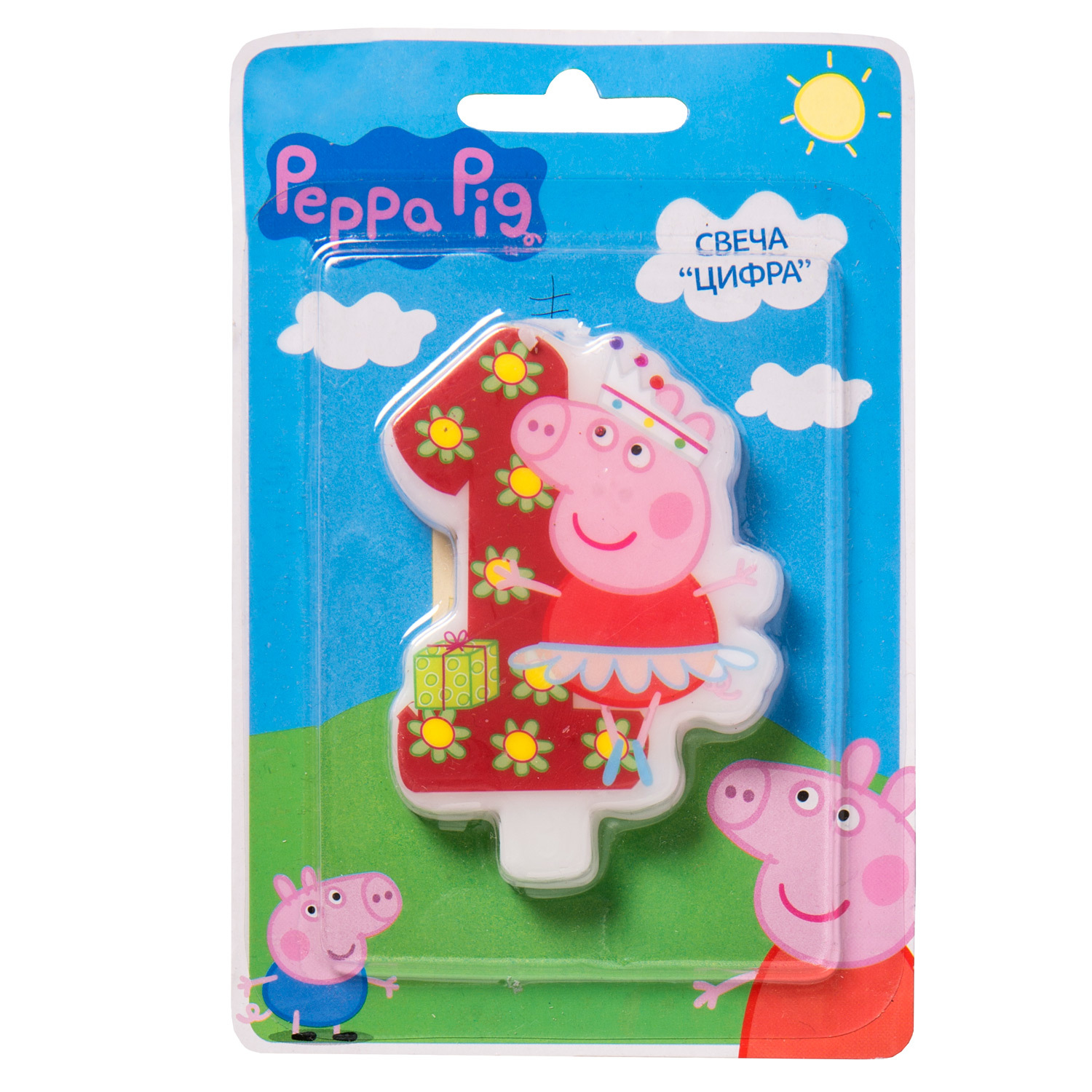 Фигурная свеча Росмэн Цифра 1 Peppa Pig - фото 2