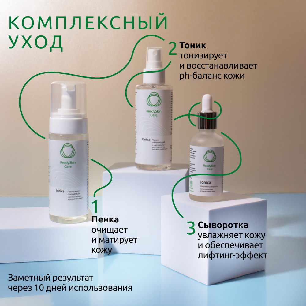 Лифтинг-сыворотка ReadySkin Care Ionica с электролитами для всех типов кожи 50 мл - фото 7