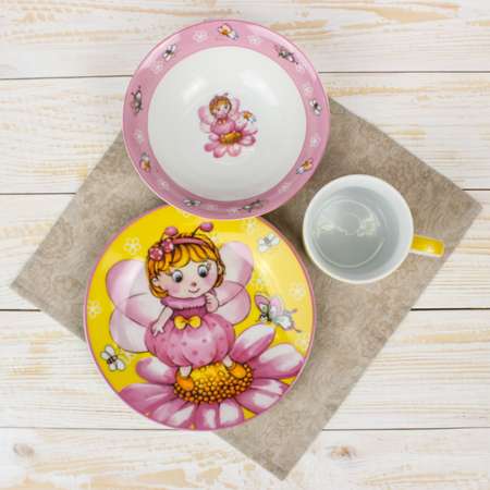 Набор детской посуды Доляна Пчелка кружка миска тарелка