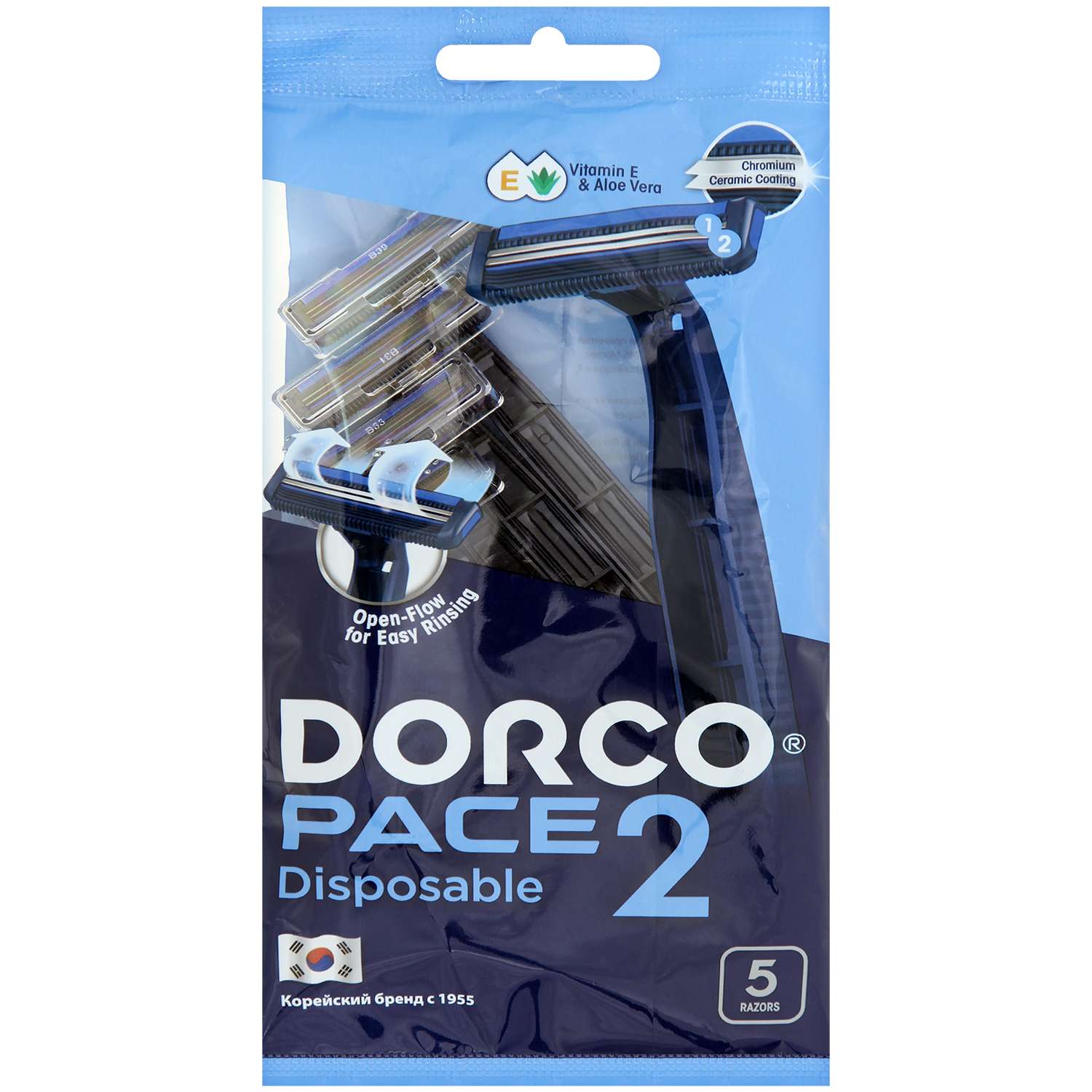 Бритвенный станок DORCO Pace2 одноразовый мужской 5шт - фото 1