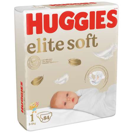 Подгузники Huggies Elite Soft для новорожденных 1 3-5кг 84шт