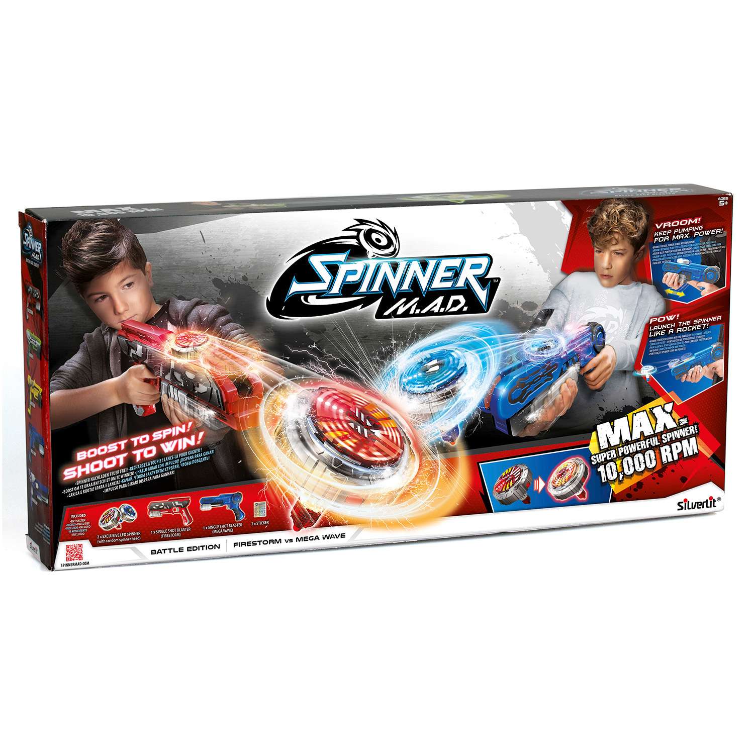 Набор бластеров Spinner Mad 2шт Синий+Красный 86321 - фото 2
