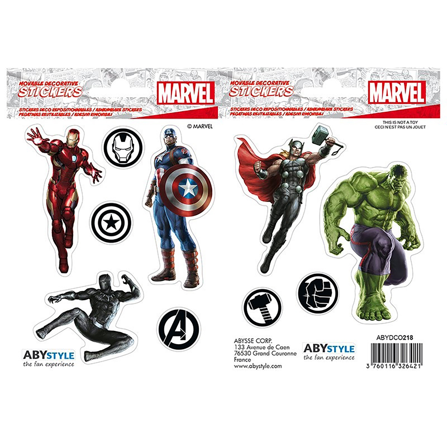 Наклейки ABYStyle Marvel Avengers ABYDCO417 - фото 1