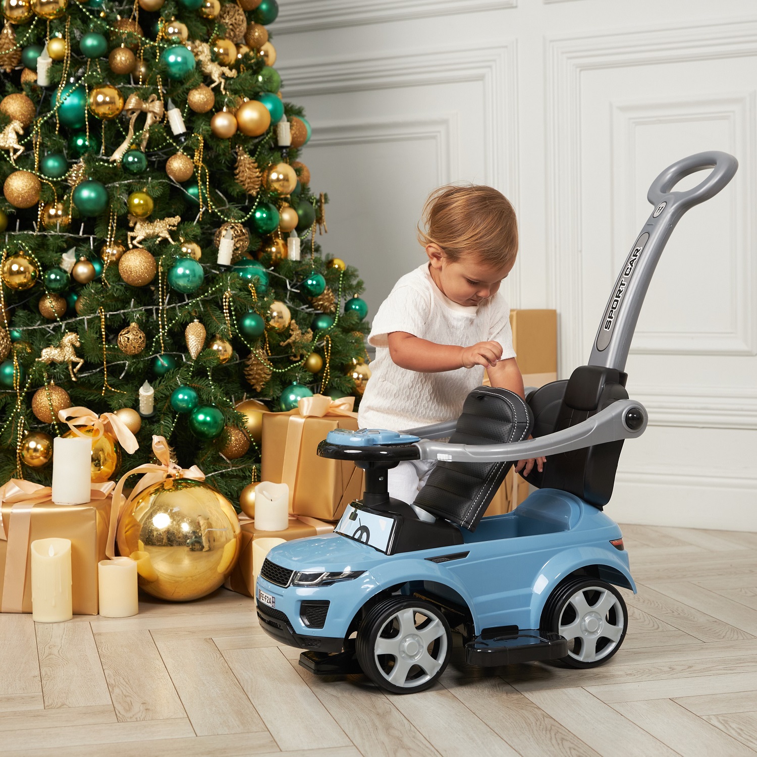 Каталка BabyCare Sport car кожаное сиденье розовый - фото 16