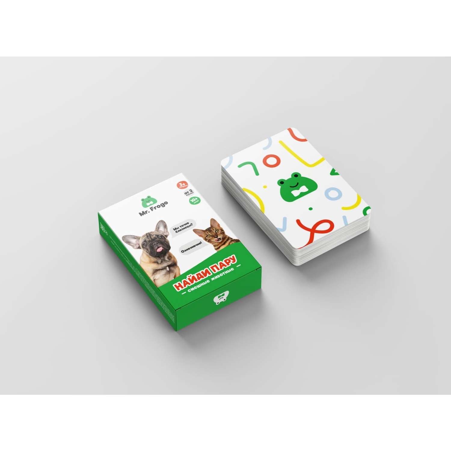 Настольная карточная игра Mr. Frogo Найди пару животных мемонри - фото 1