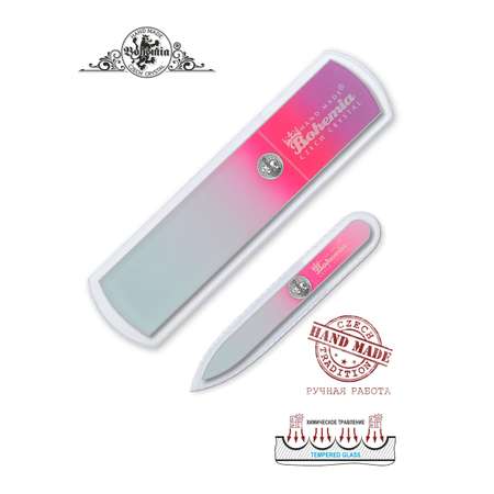 Набор маникюрный BOHEMIA Czech Glass Nail Files пилка 90мм для ногтей и пилка-терка для ног 135мм фиолетово-розовый