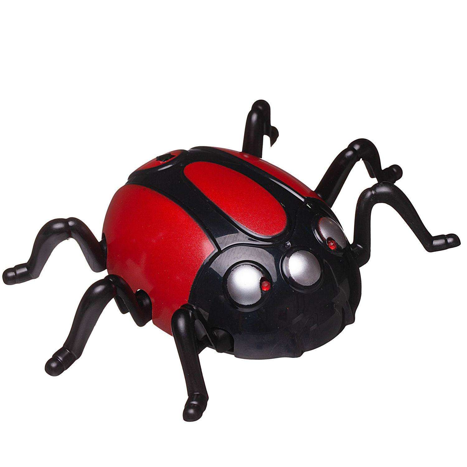 Интерактивная игрушка Junfa Жук на радиоуправлении красный ползает по стенам с зарядным устройством свет - фото 1