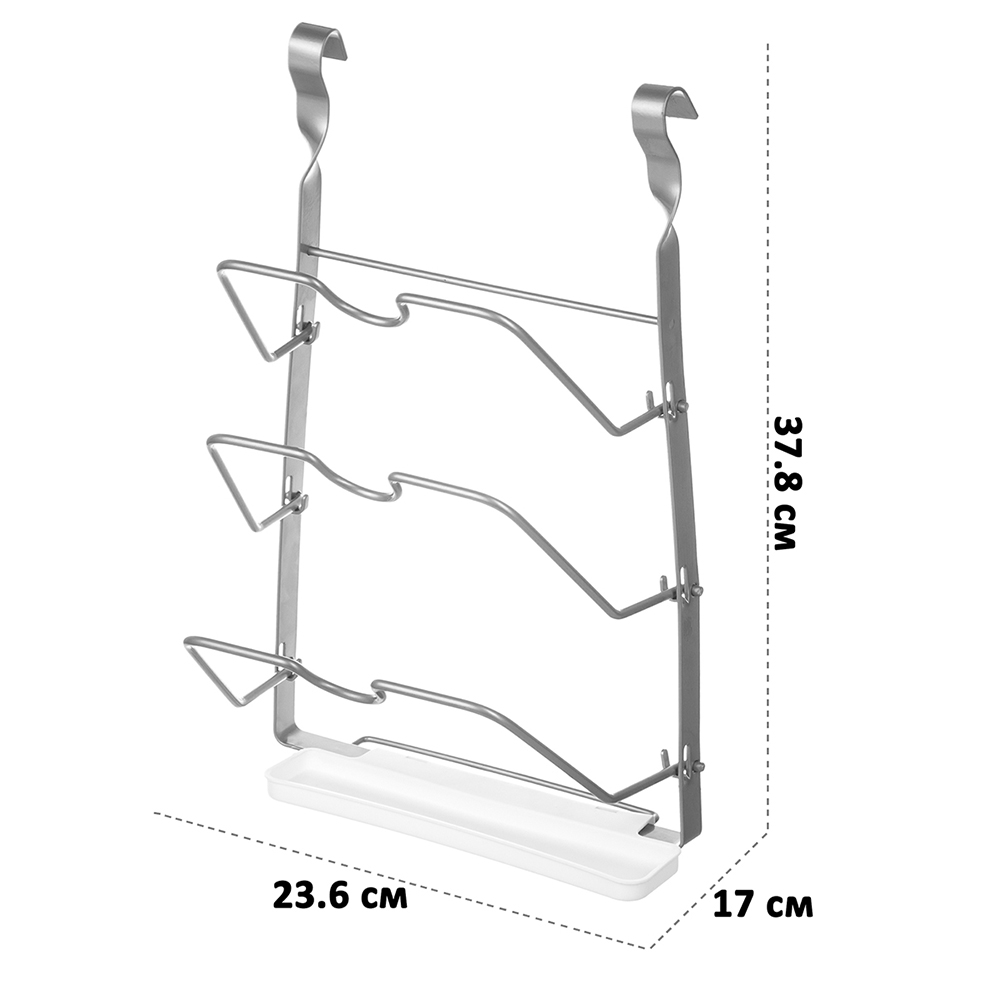 Держатель подвесной El Casa для крышек и разделочных досок 23.6х17х37.8 см серебристый - фото 2