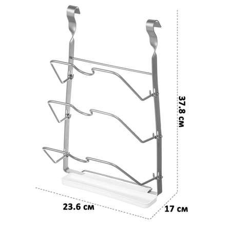 Держатель подвесной El Casa для крышек и разделочных досок 23.6х17х37.8 см серебристый