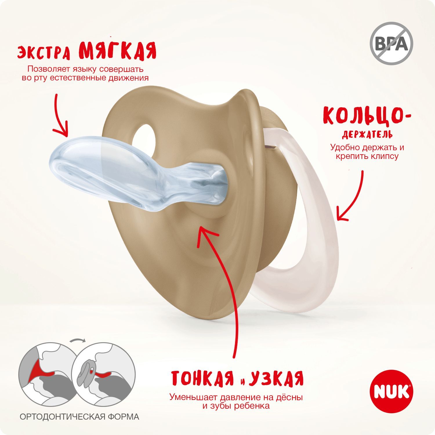 Соска пустышка ортодонтическая силикон Nuk NUK STAR - фото 3