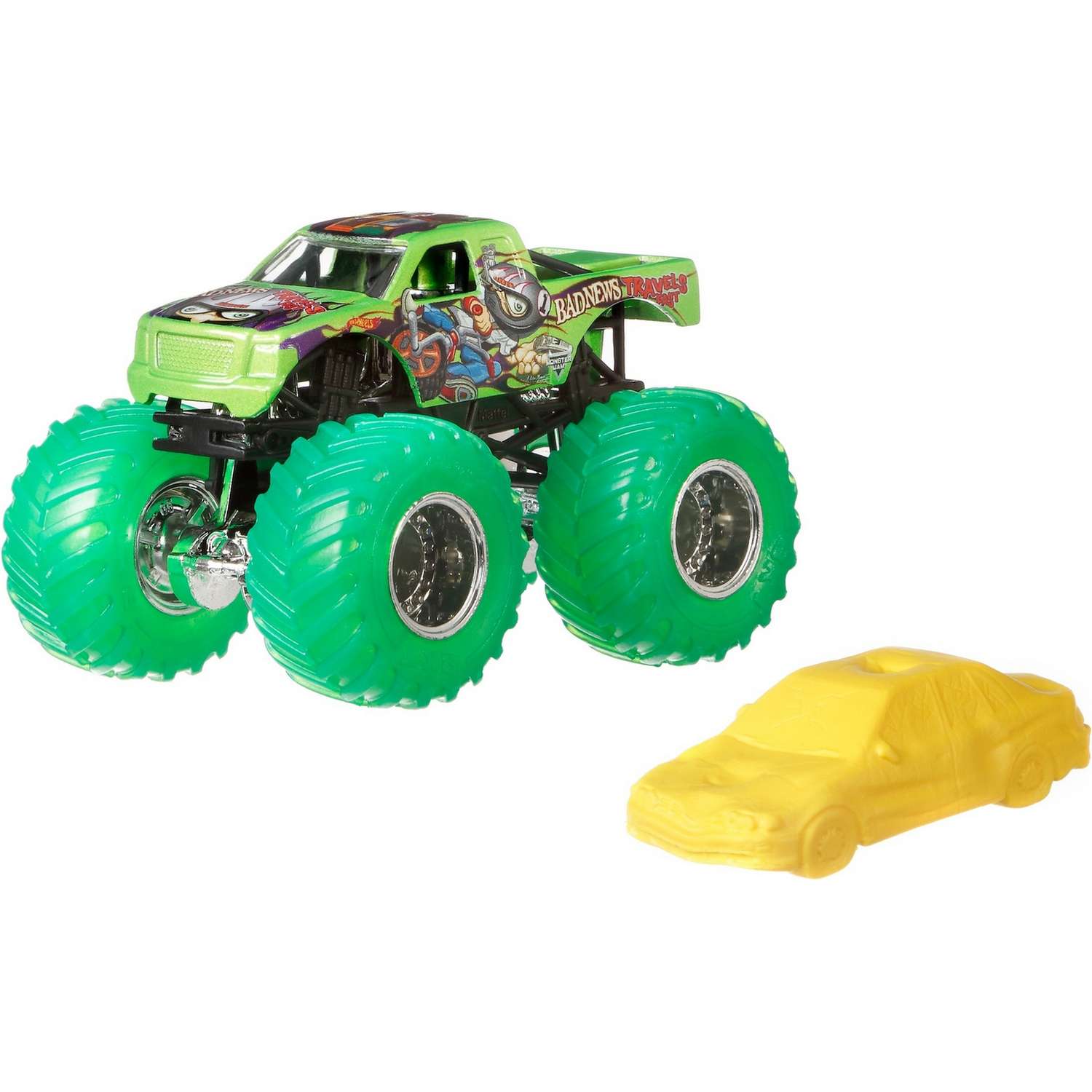 Машина Hot Wheels Monster Jam 1:64 Clear Cruschers Худые вести не лежат на месте FLX13 21572 - фото 1