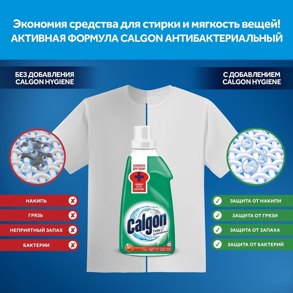 Гель антибактериальный Calgon для смягчения воды 650 мл - фото 3