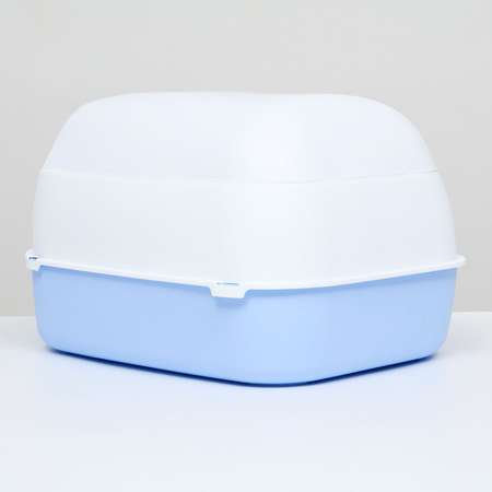 Туалет-домик Пижон с фильтром бело-синий