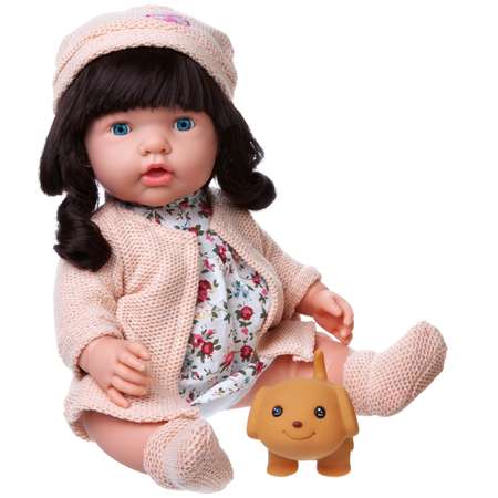 Кукла-пупс ABTOYS Baby Ardana в платье и вязаном пальто в наборе с аксессуарами в коробке 40см