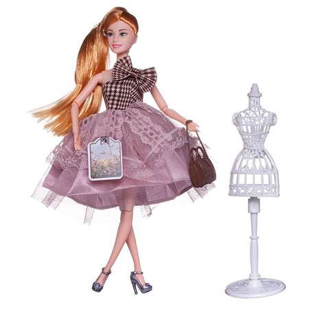 Кукла ABTOYS Летний вечер в платье с двухслойной ажурной юбкой светлые волосы 30см