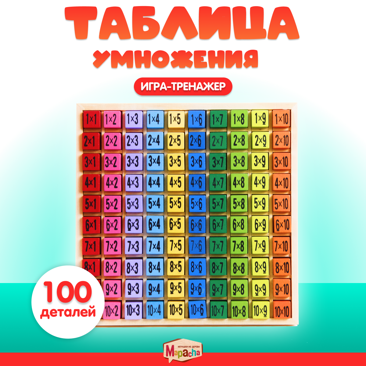 Настольная игра Mapacha развивающая игрушка подготовка к школе таблица умножения - фото 1